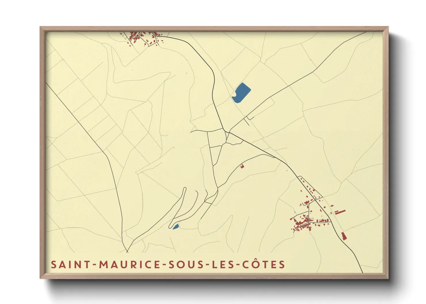 Une affiche de carte sur Saint-Maurice-sous-les-Côtes
