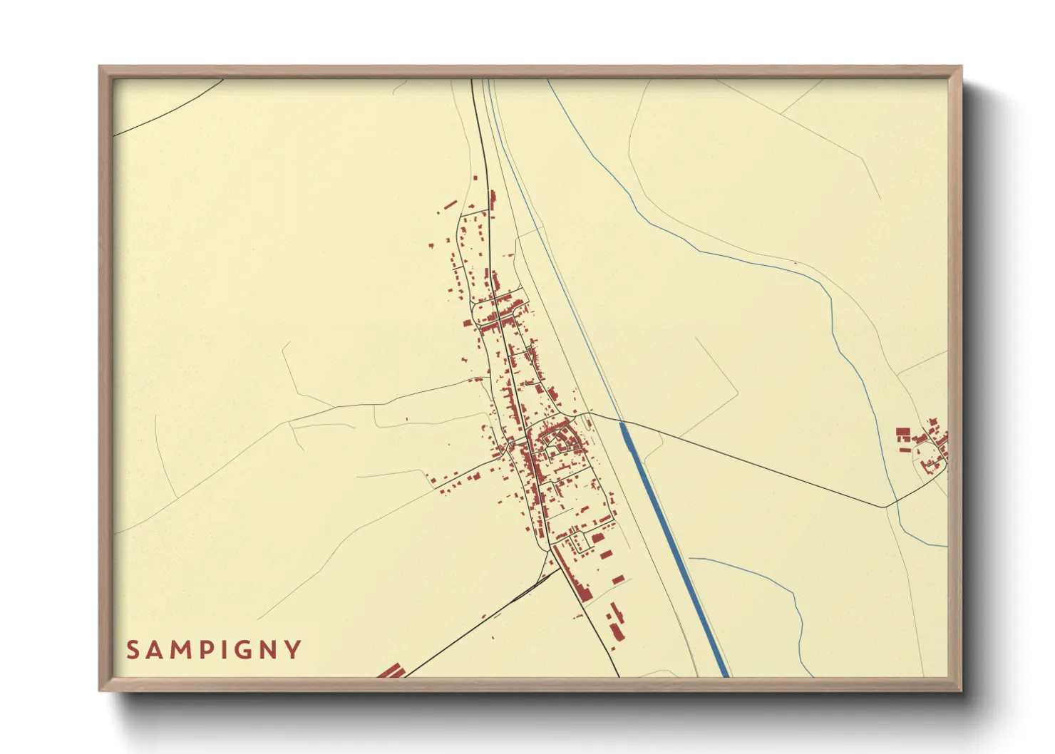 Une affiche de carte sur Sampigny