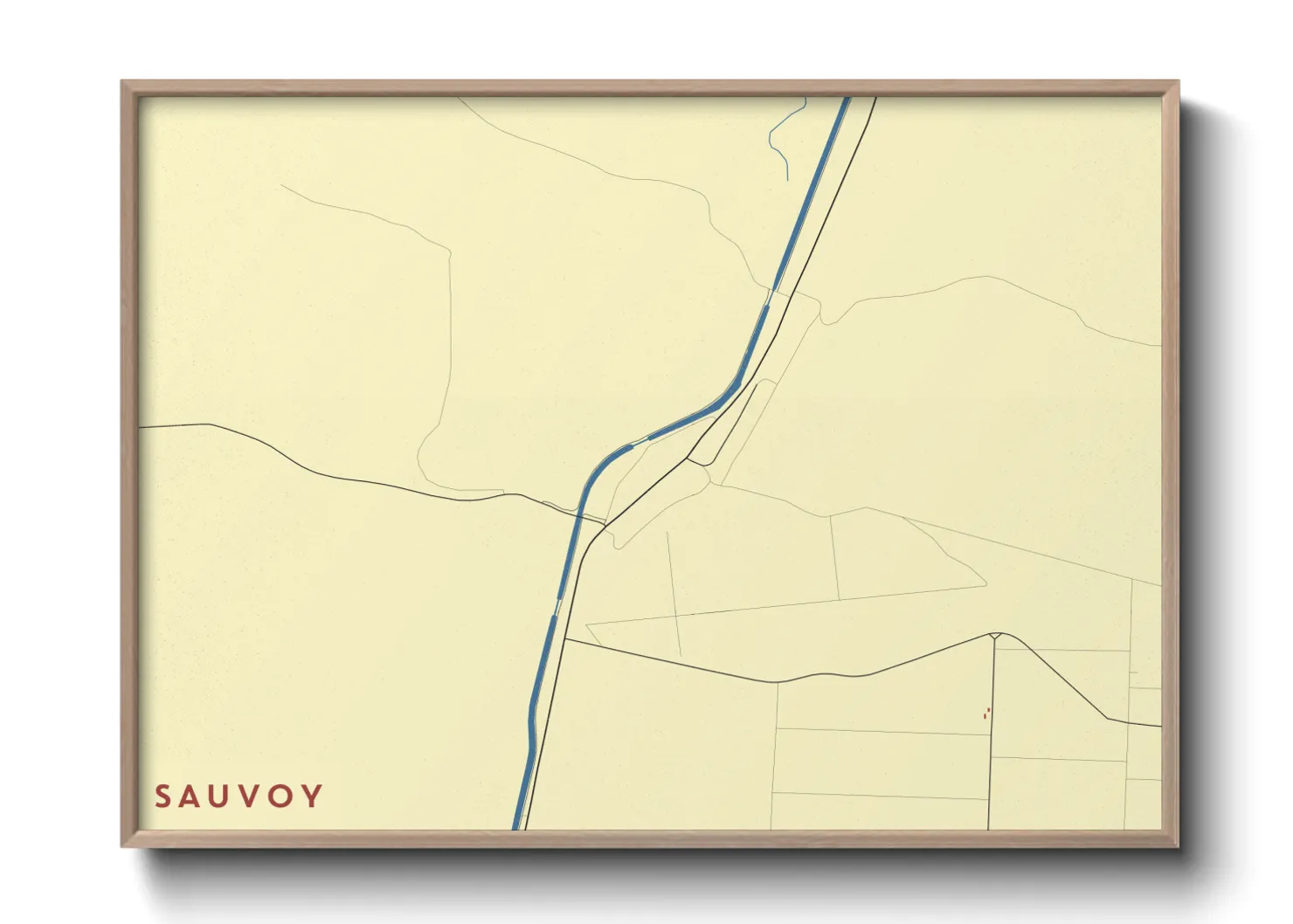 Une affiche de carte sur Sauvoy
