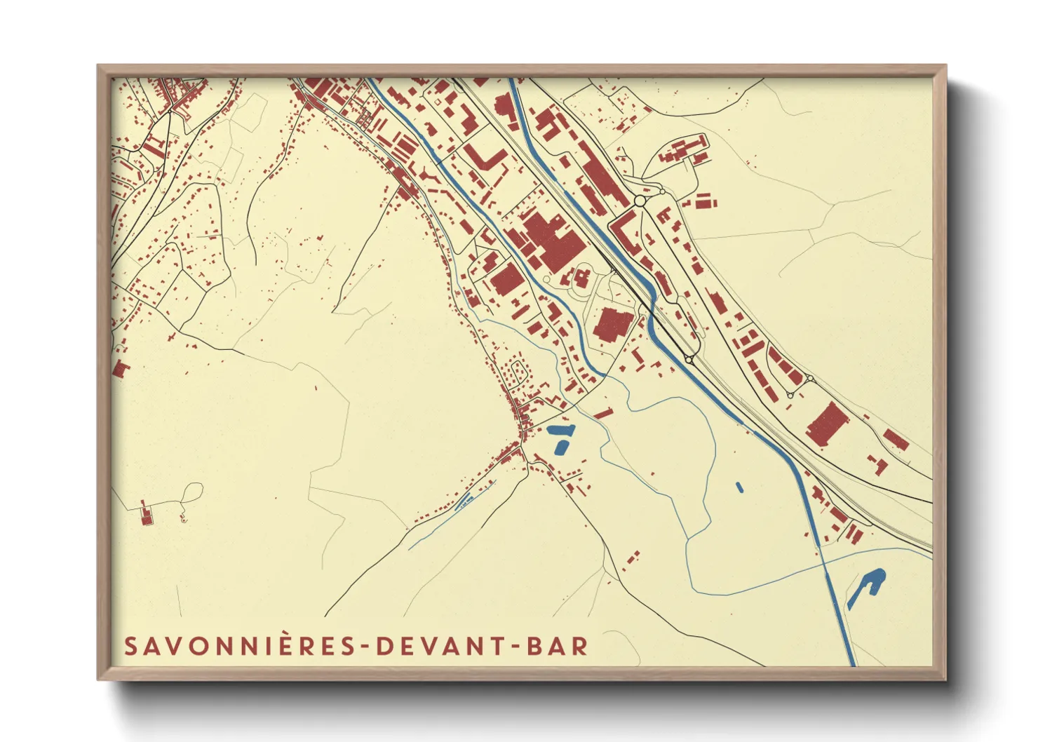 Une affiche de carte sur Savonnières-devant-Bar