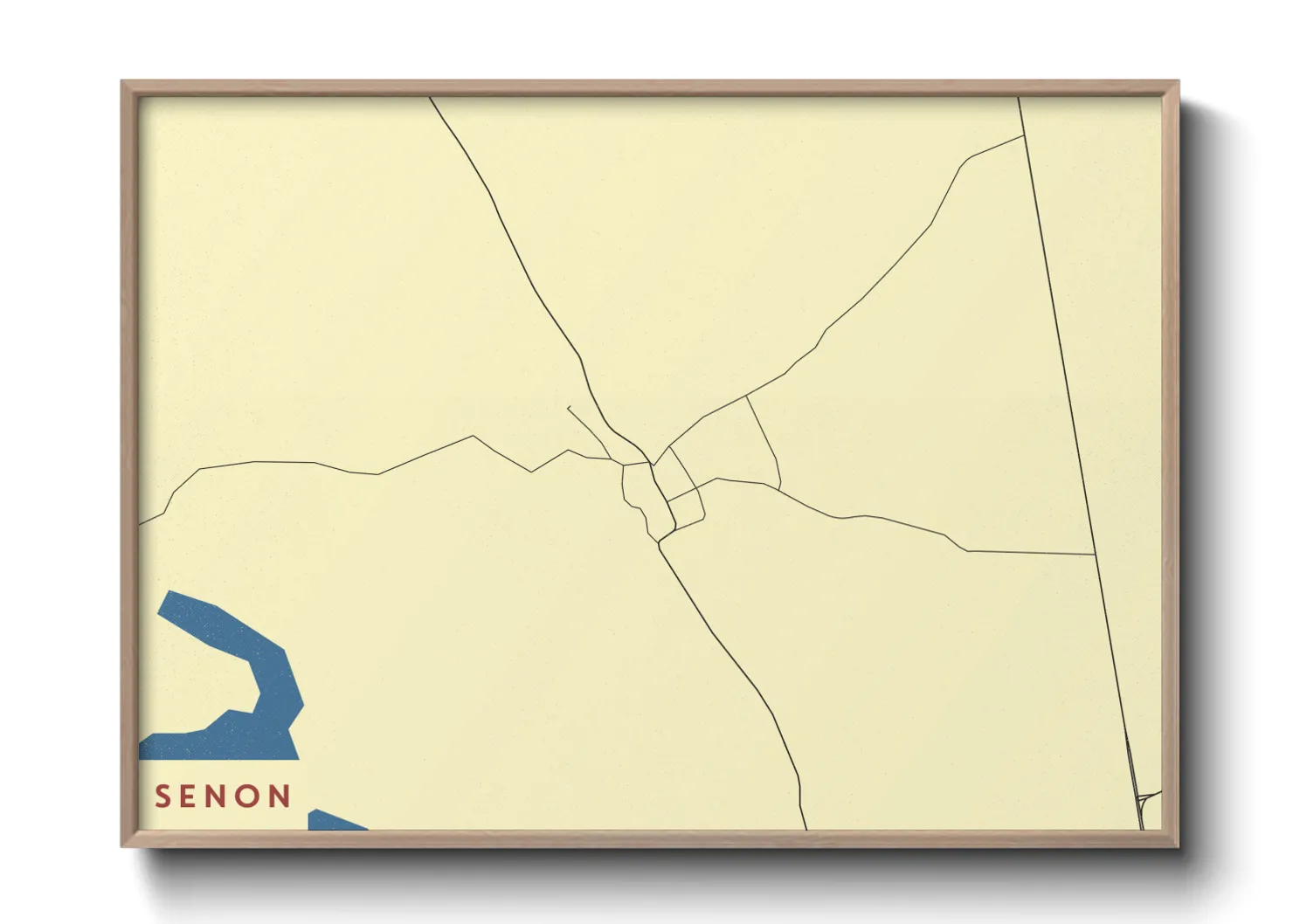 Une affiche de carte sur Senon