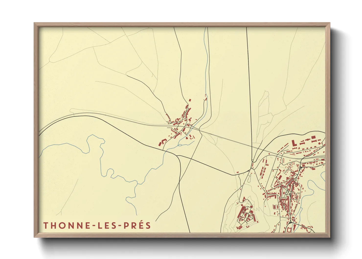 Une affiche de carte sur Thonne-les-Prés