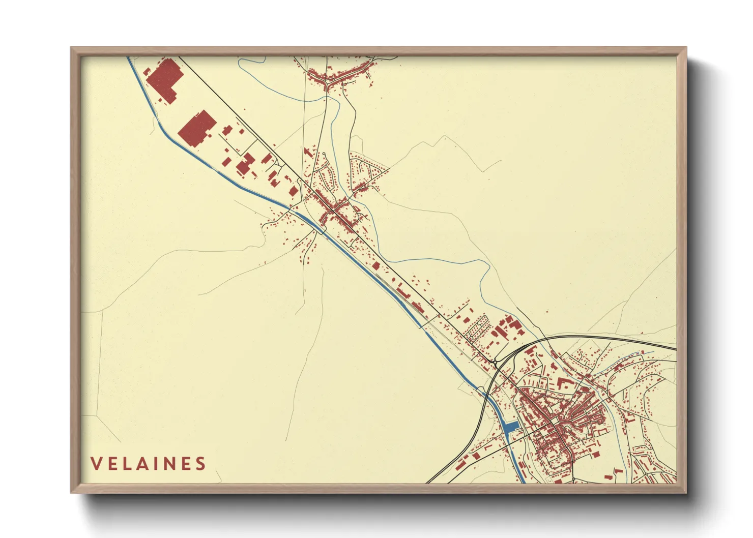 Une affiche de carte sur Velaines