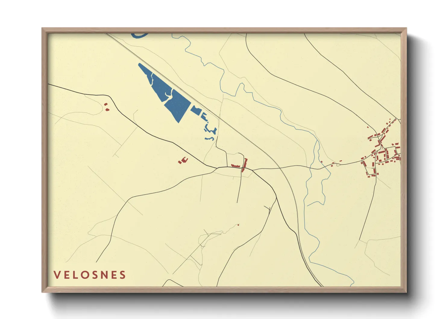 Une affiche de carte sur Velosnes