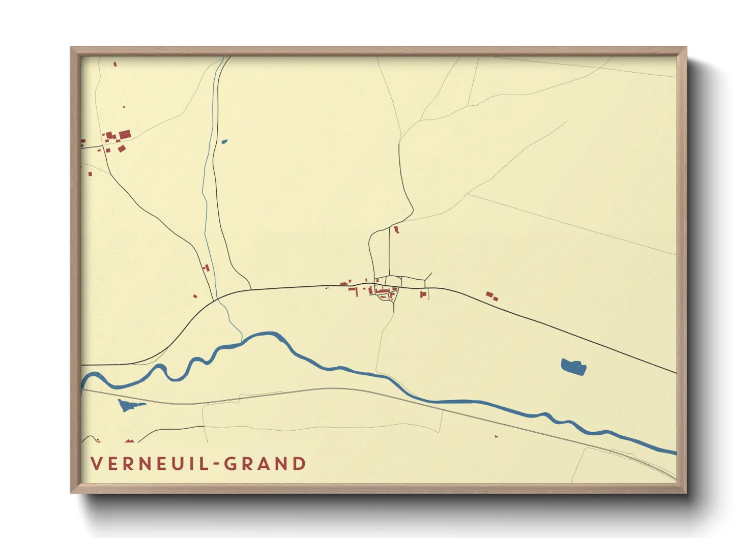 Une affiche de carte sur Verneuil-Grand