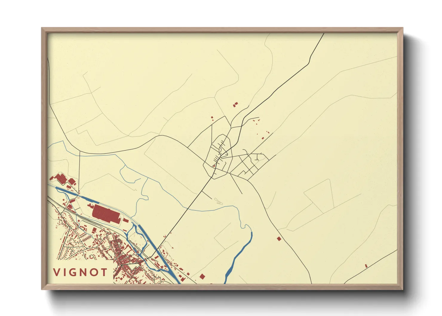 Une affiche de carte sur Vignot