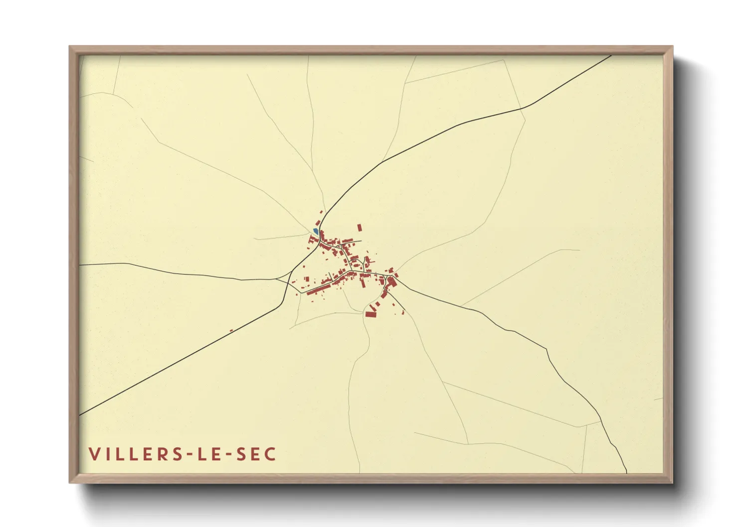 Une affiche de carte sur Villers-le-Sec