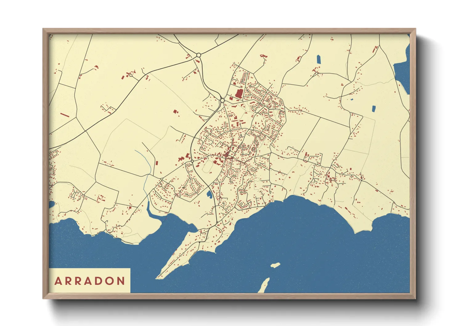 Une affiche de carte sur Arradon