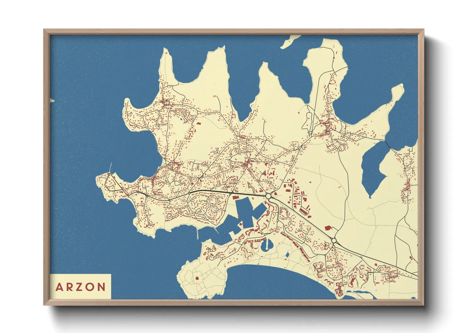 Une affiche de carte sur Arzon