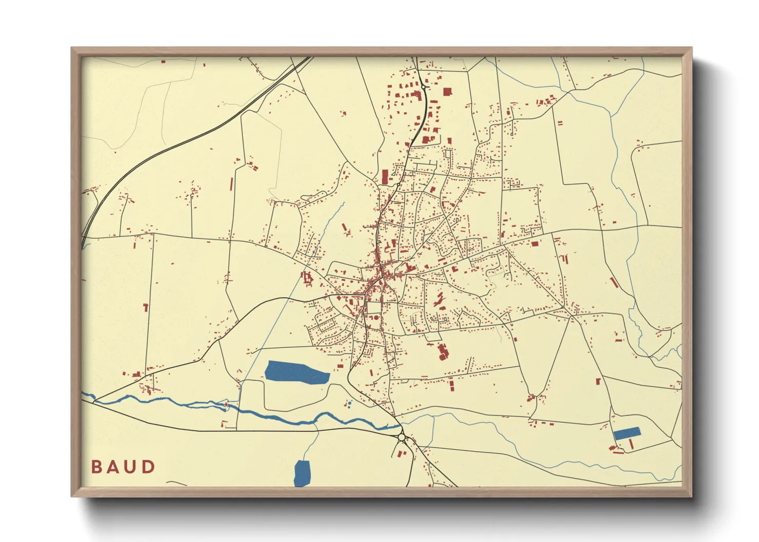 Une affiche de carte sur Baud