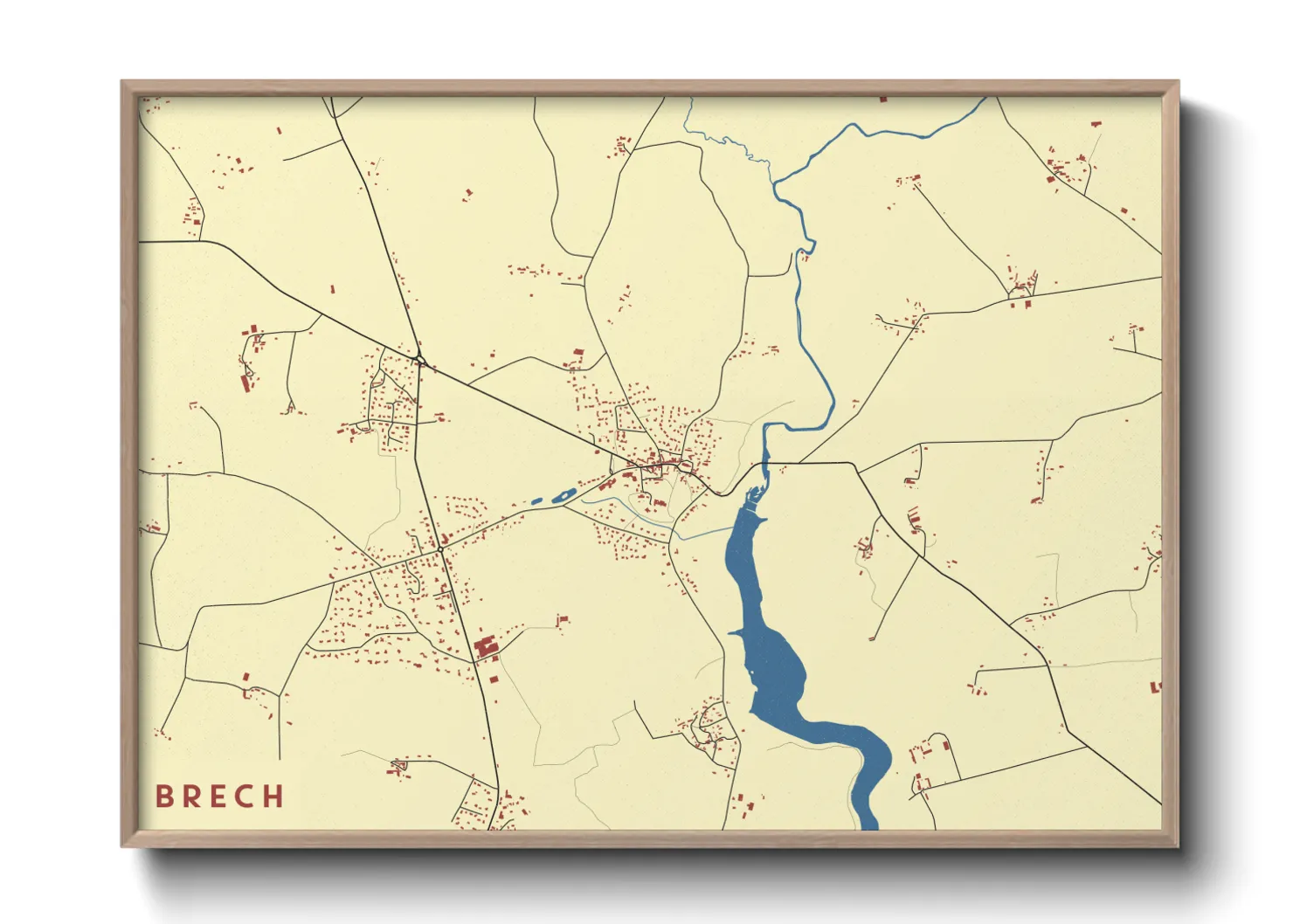 Une affiche de carte sur Brech