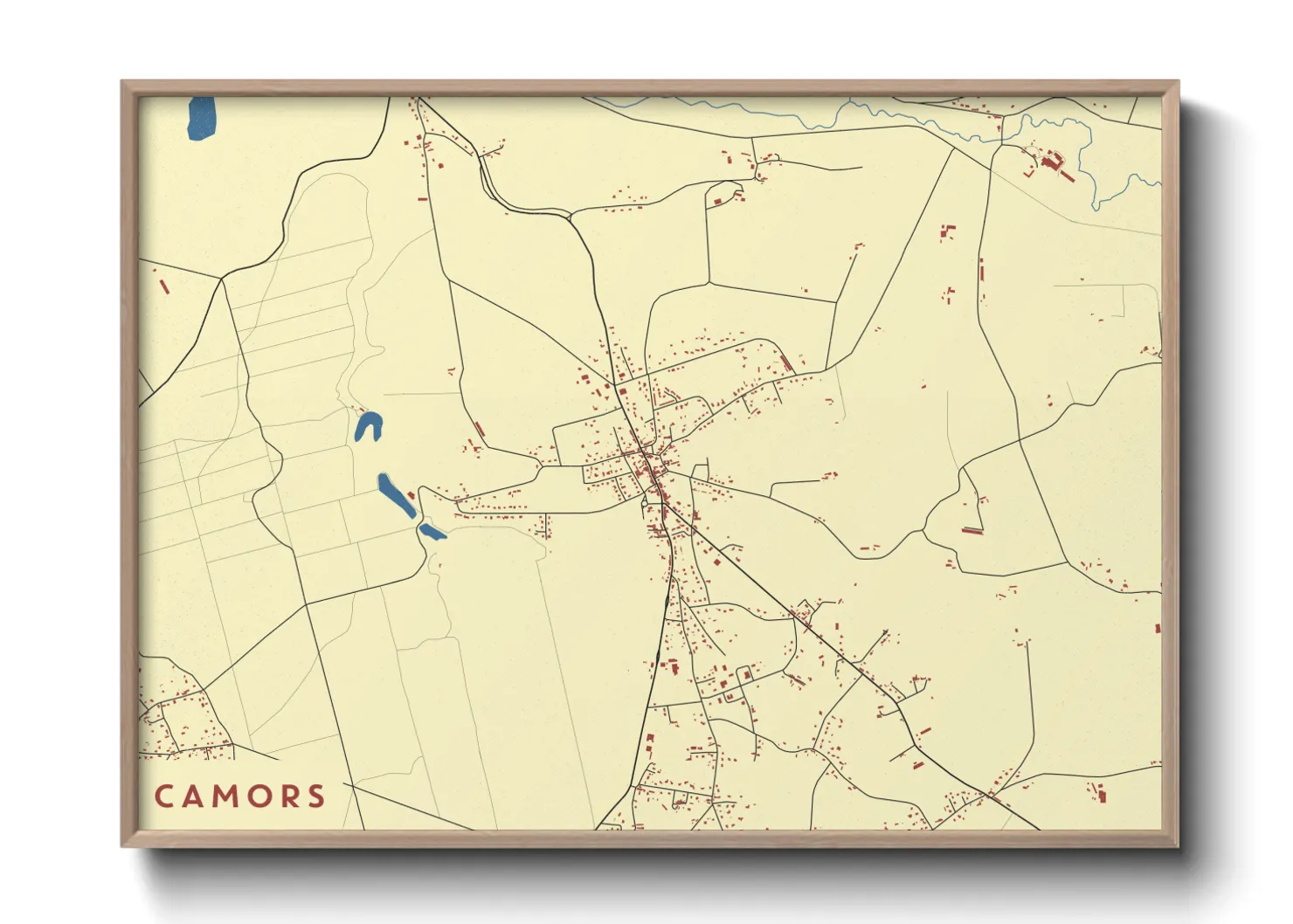 Une affiche de carte sur Camors