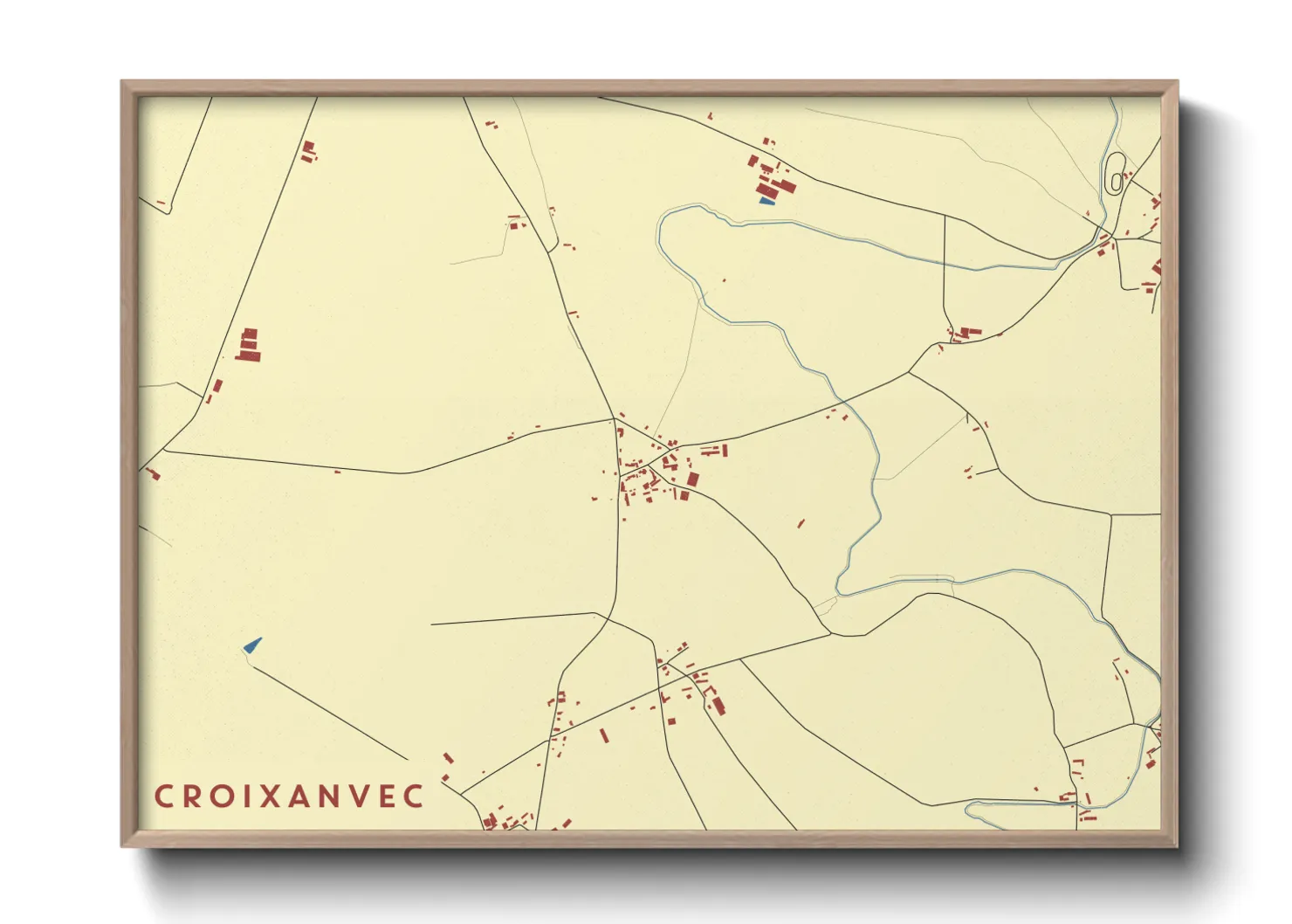 Une affiche de carte sur Croixanvec
