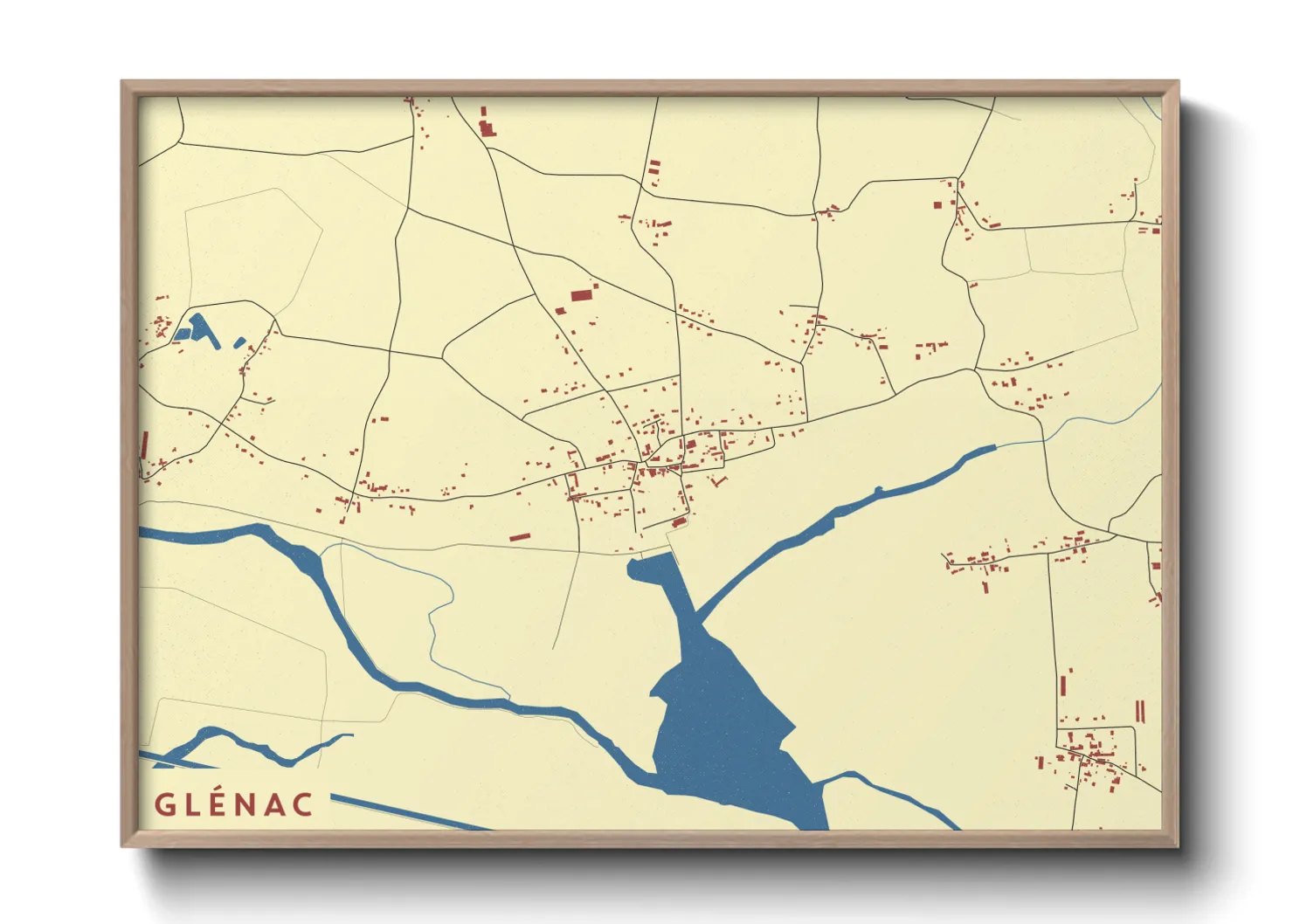 Une affiche de carte sur Glénac