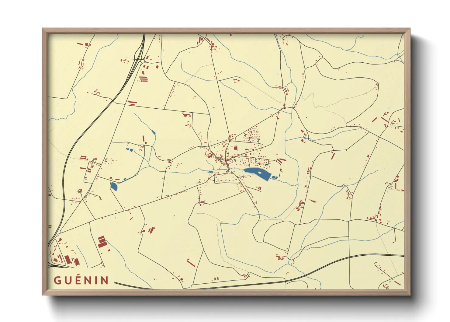 Une affiche de carte sur Guénin