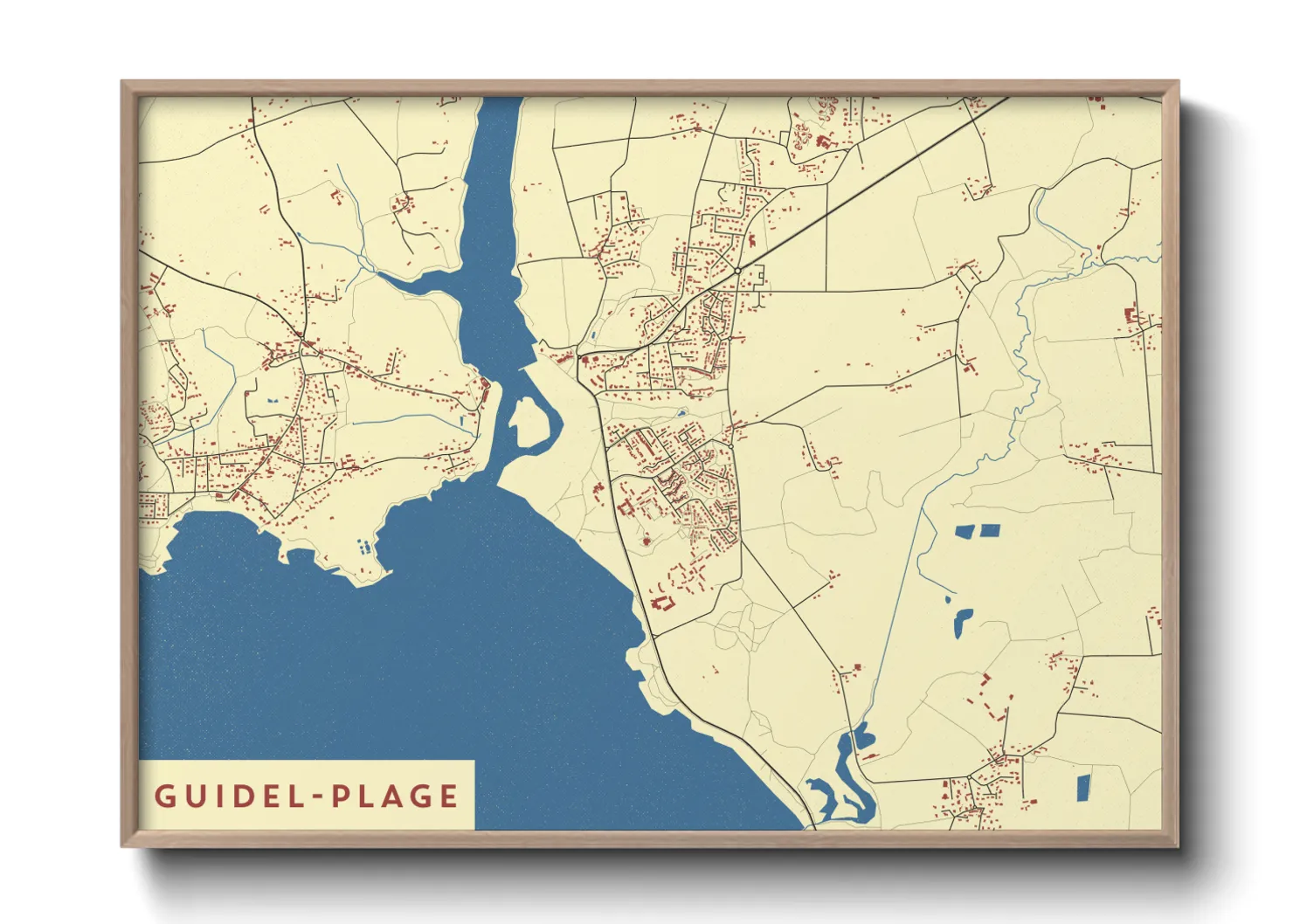 Une affiche de carte sur Guidel-Plage