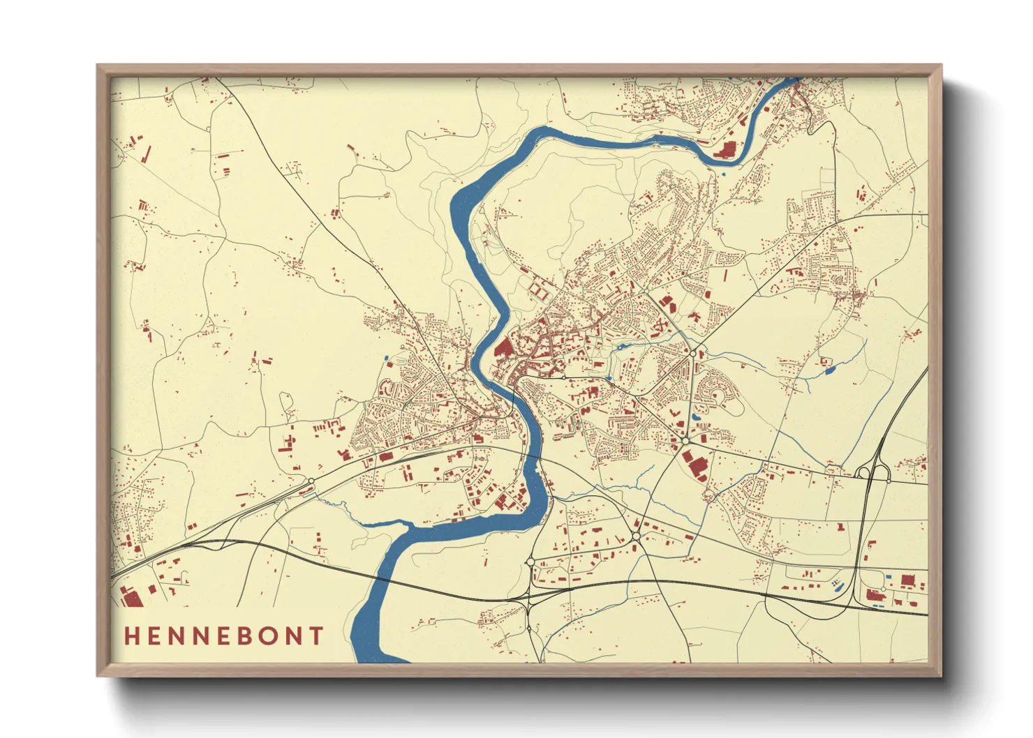 Une affiche de carte sur Hennebont