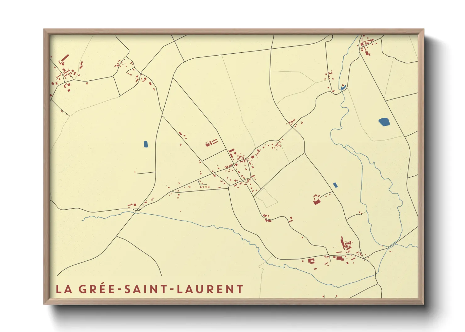 Une affiche de carte sur La Grée-Saint-Laurent