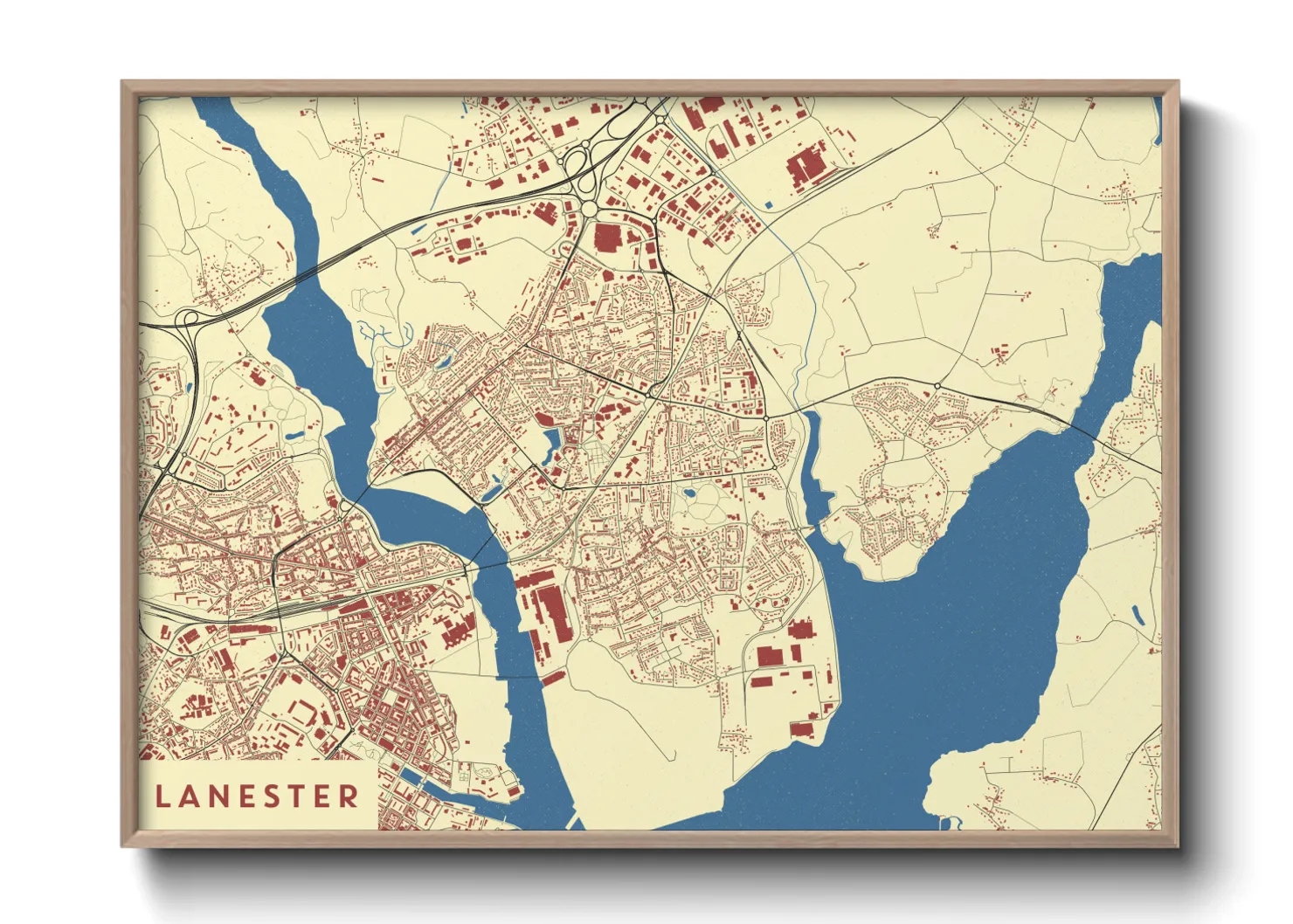 Une affiche de carte sur Lanester