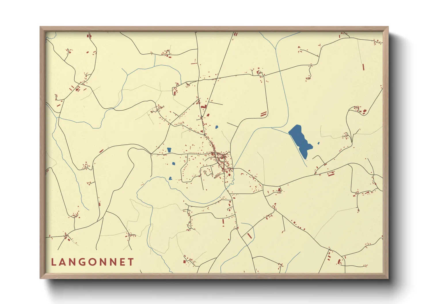 Une affiche de carte sur Langonnet