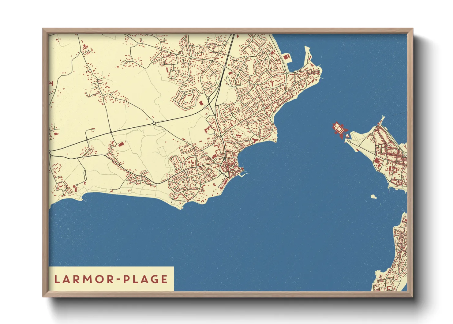 Une affiche de carte sur Larmor-Plage