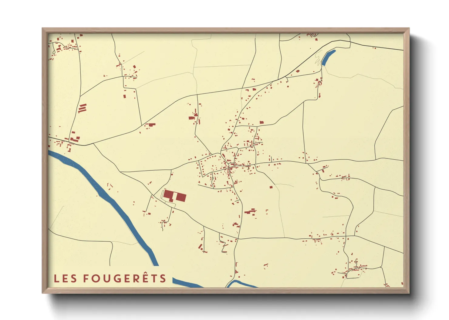Une affiche de carte sur Les Fougerêts
