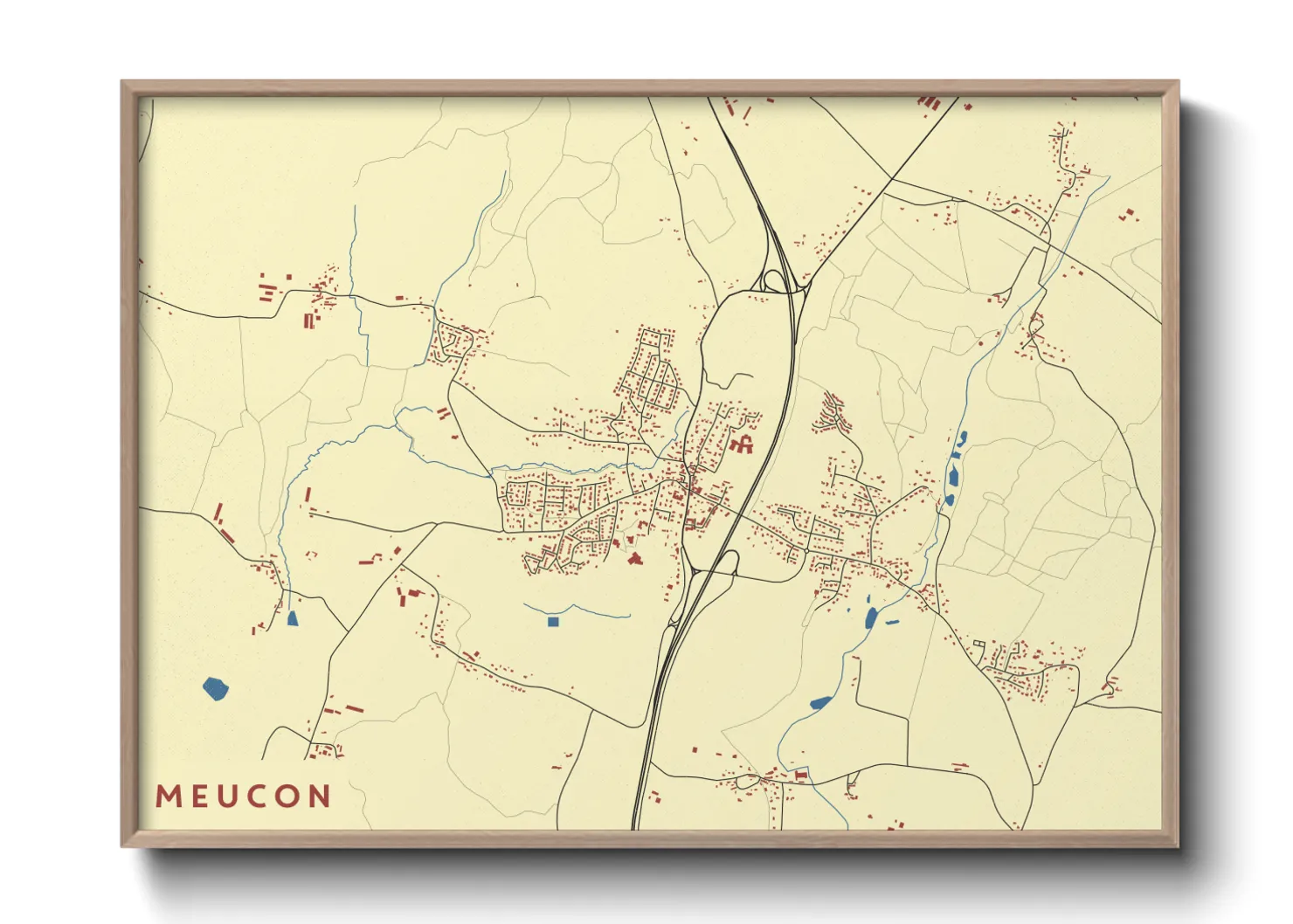 Une affiche de carte sur Meucon