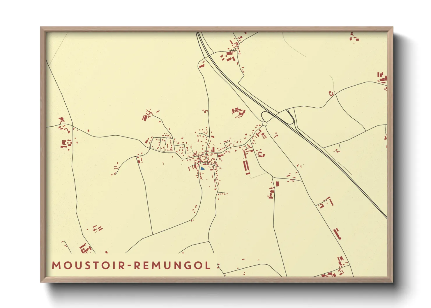 Une affiche de carte sur Moustoir-Remungol