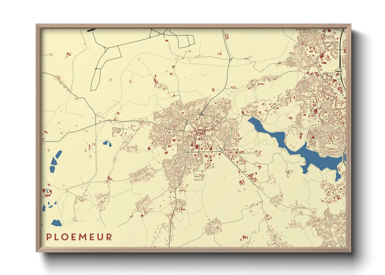 Une affiche de carte sur Ploemeur