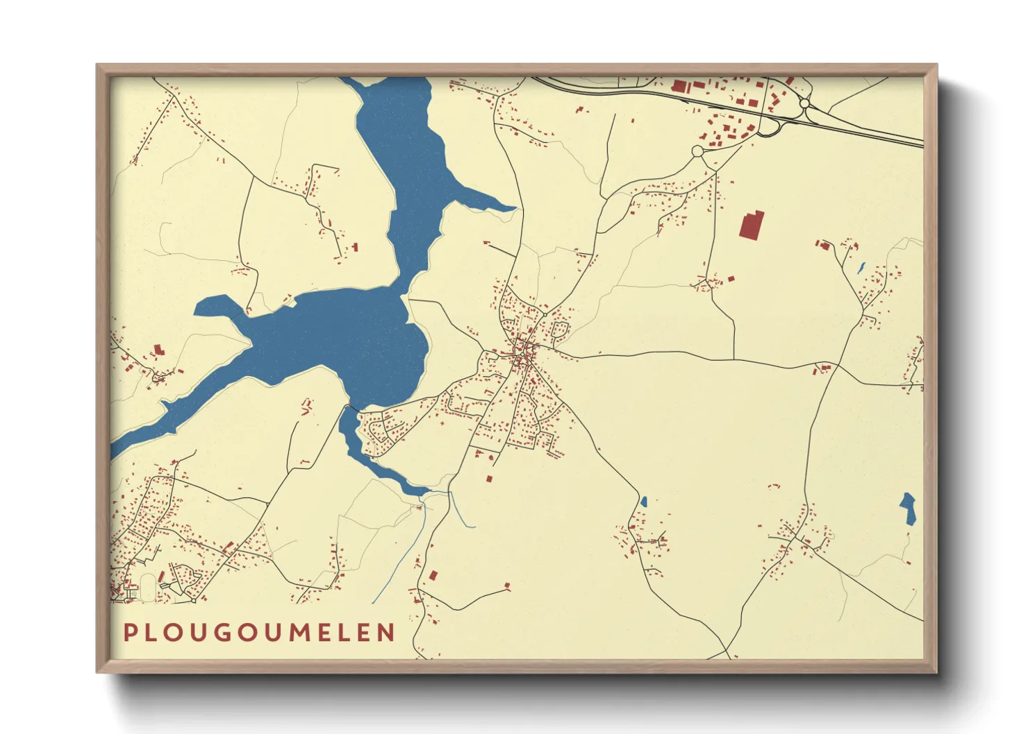 Une affiche de carte sur Plougoumelen