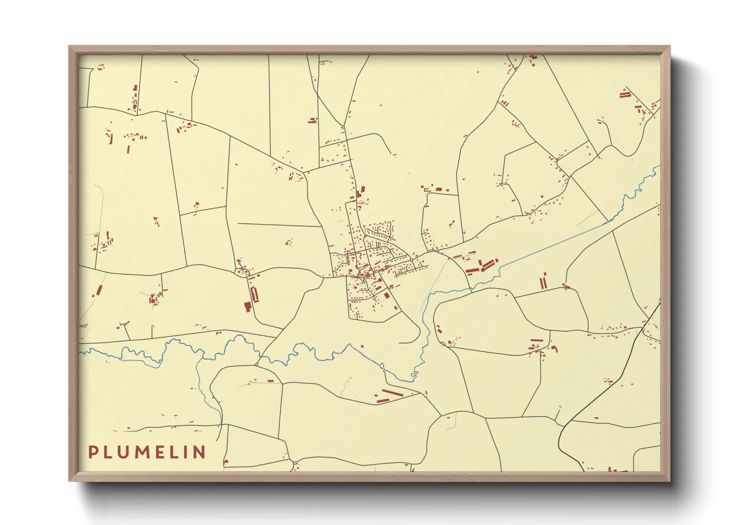 Une affiche de carte sur Plumelin