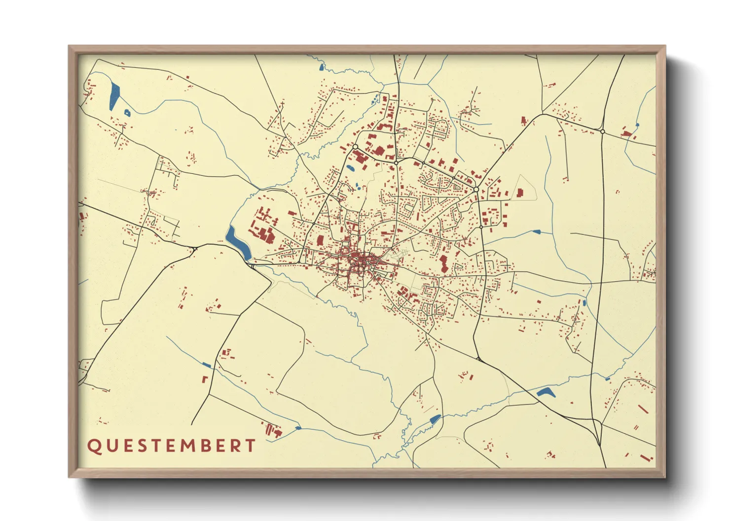 Une affiche de carte sur Questembert