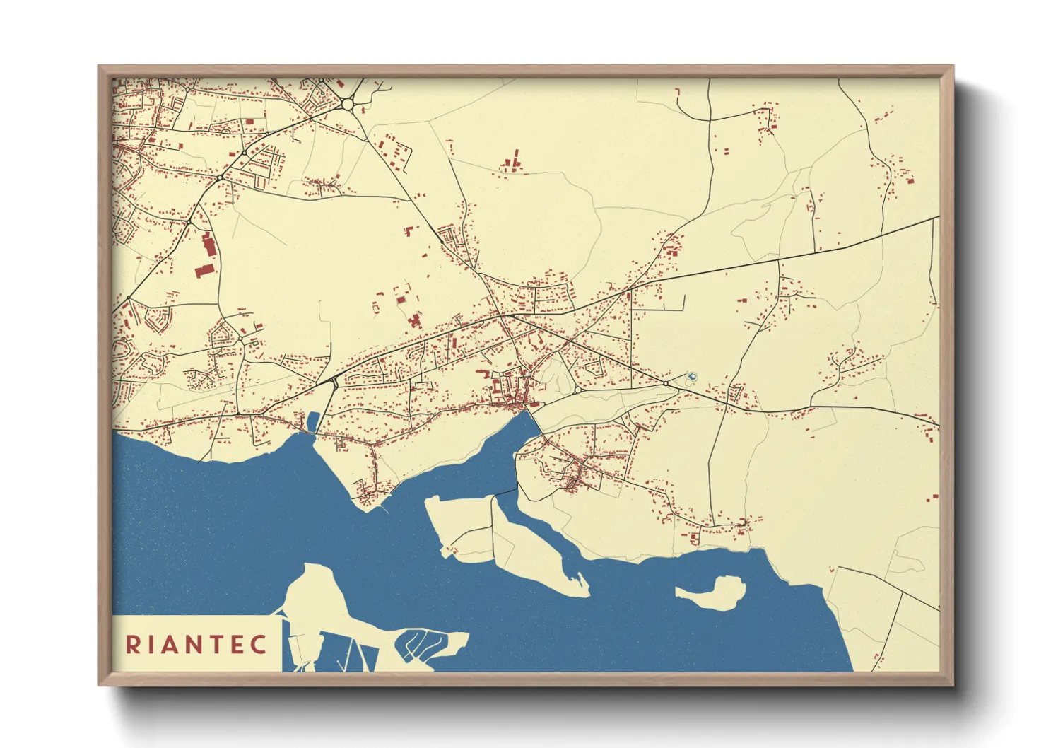 Une affiche de carte sur Riantec