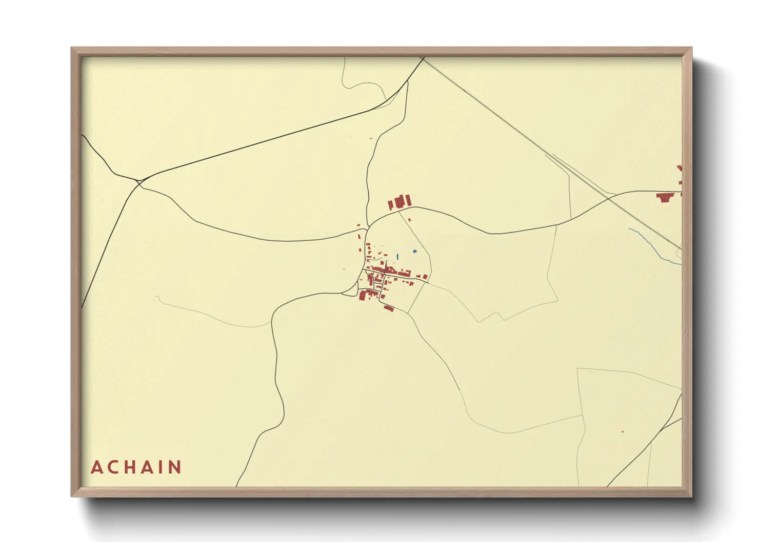 Une affiche de carte sur Achain