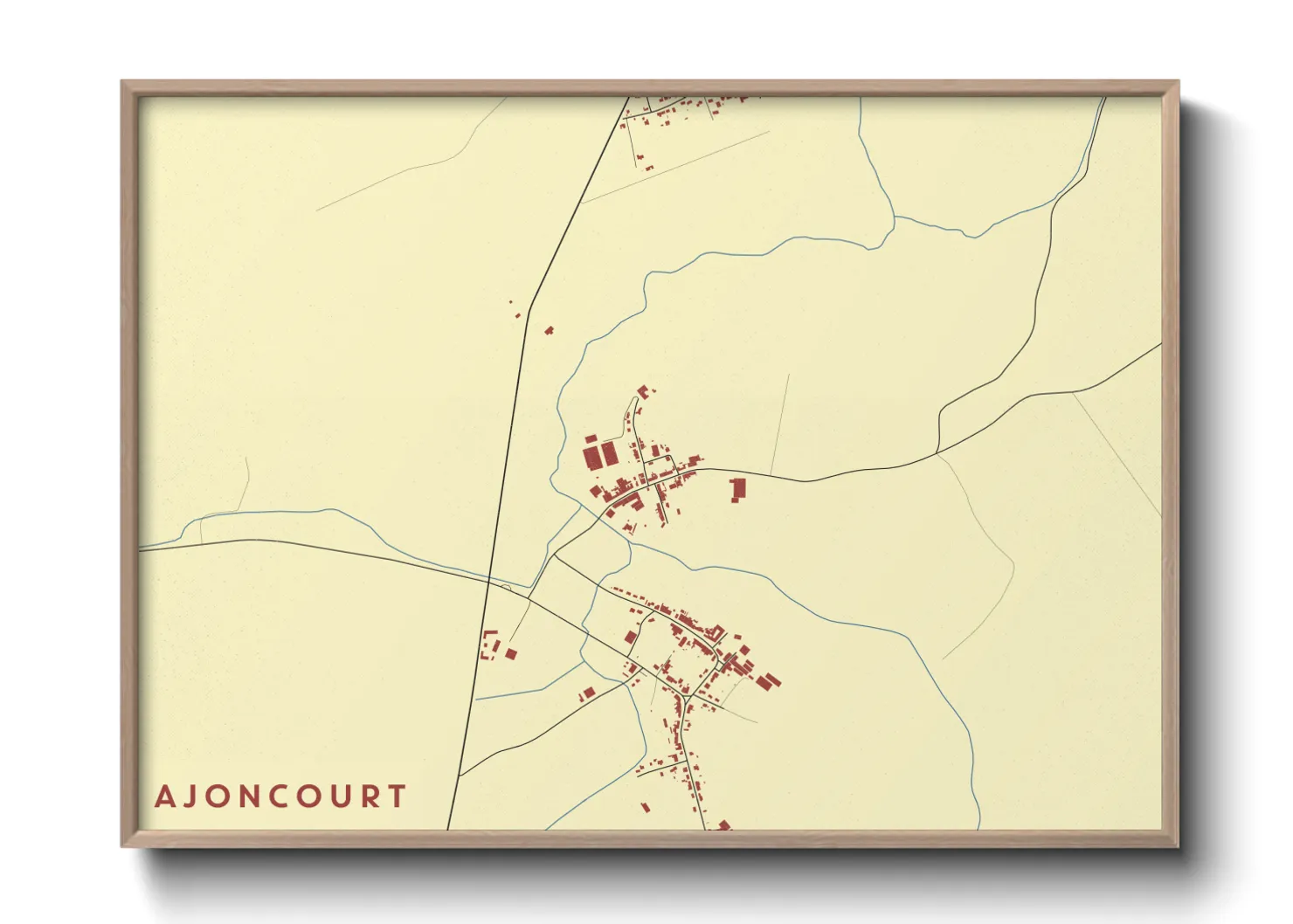 Une affiche de carte sur Ajoncourt
