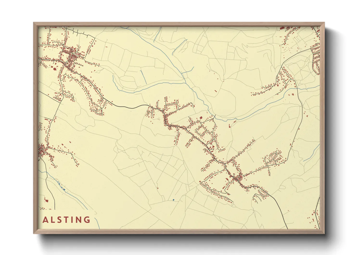 Une affiche de carte sur Alsting