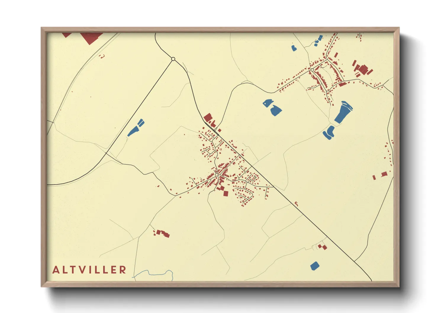 Une affiche de carte sur Altviller