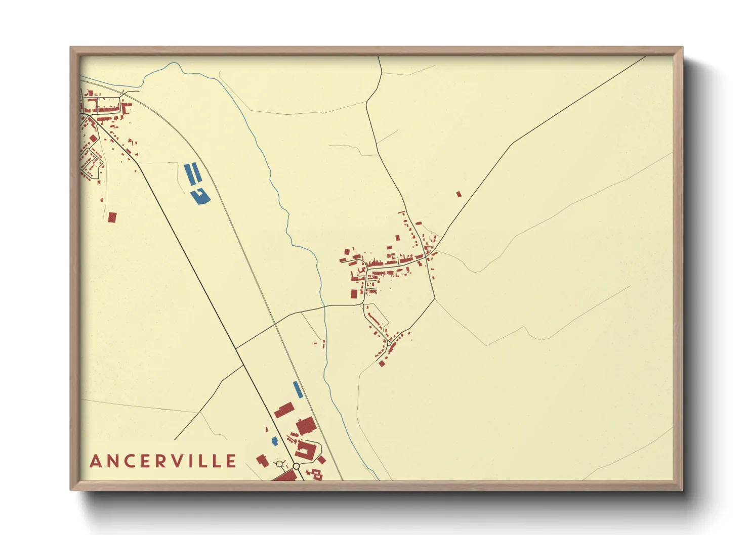 Une affiche de carte sur Ancerville