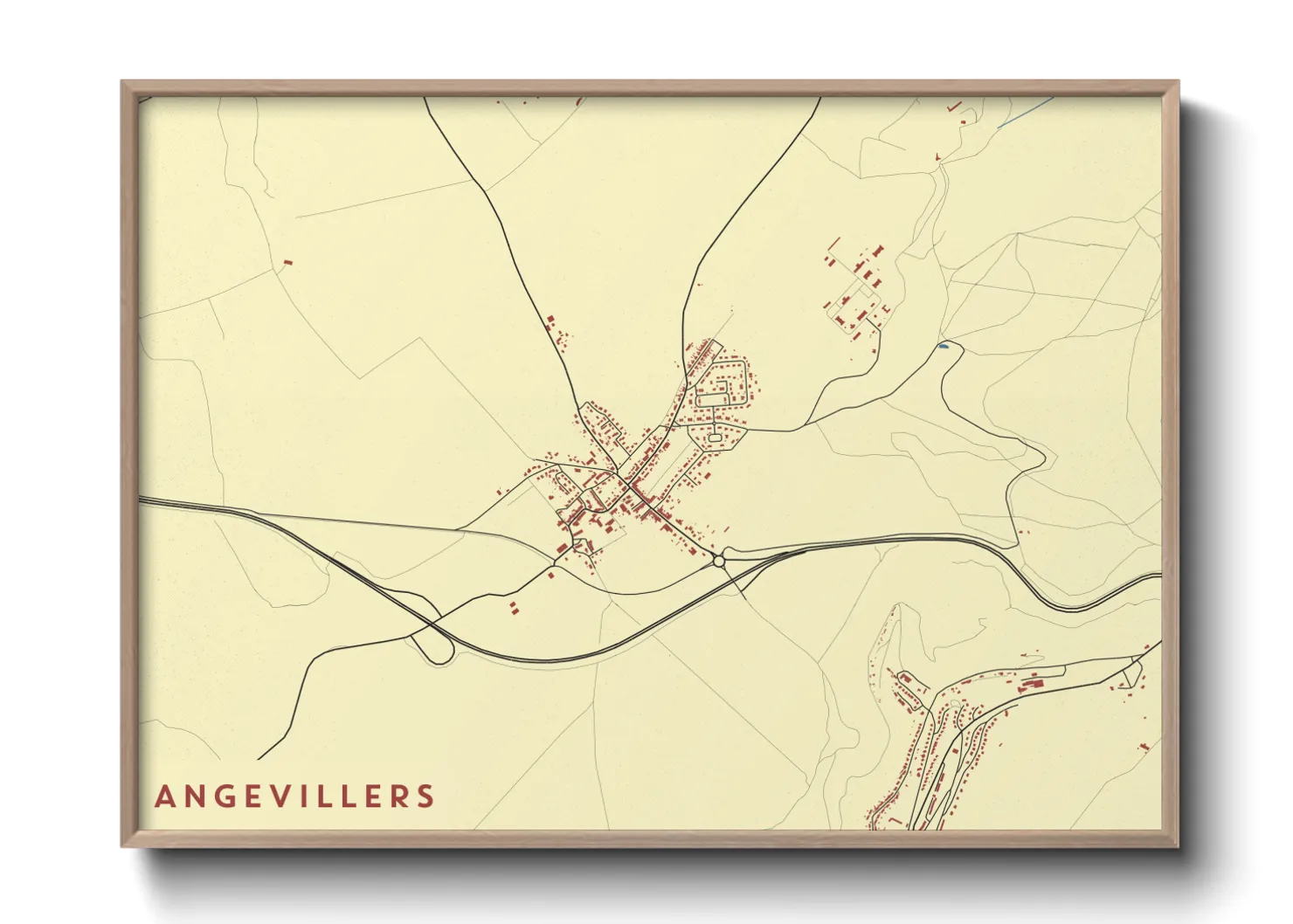 Une affiche de carte sur Angevillers
