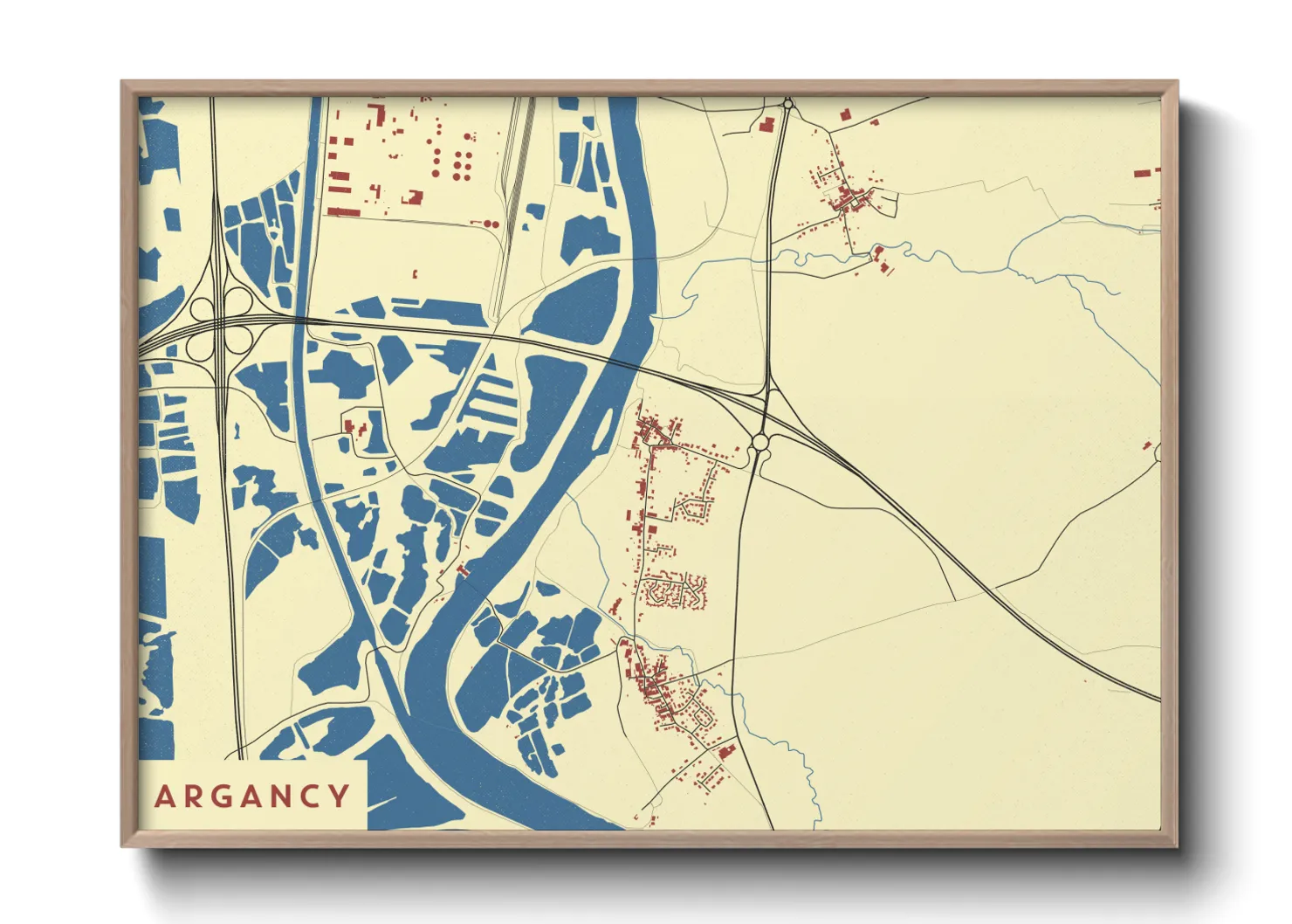 Une affiche de carte sur Argancy