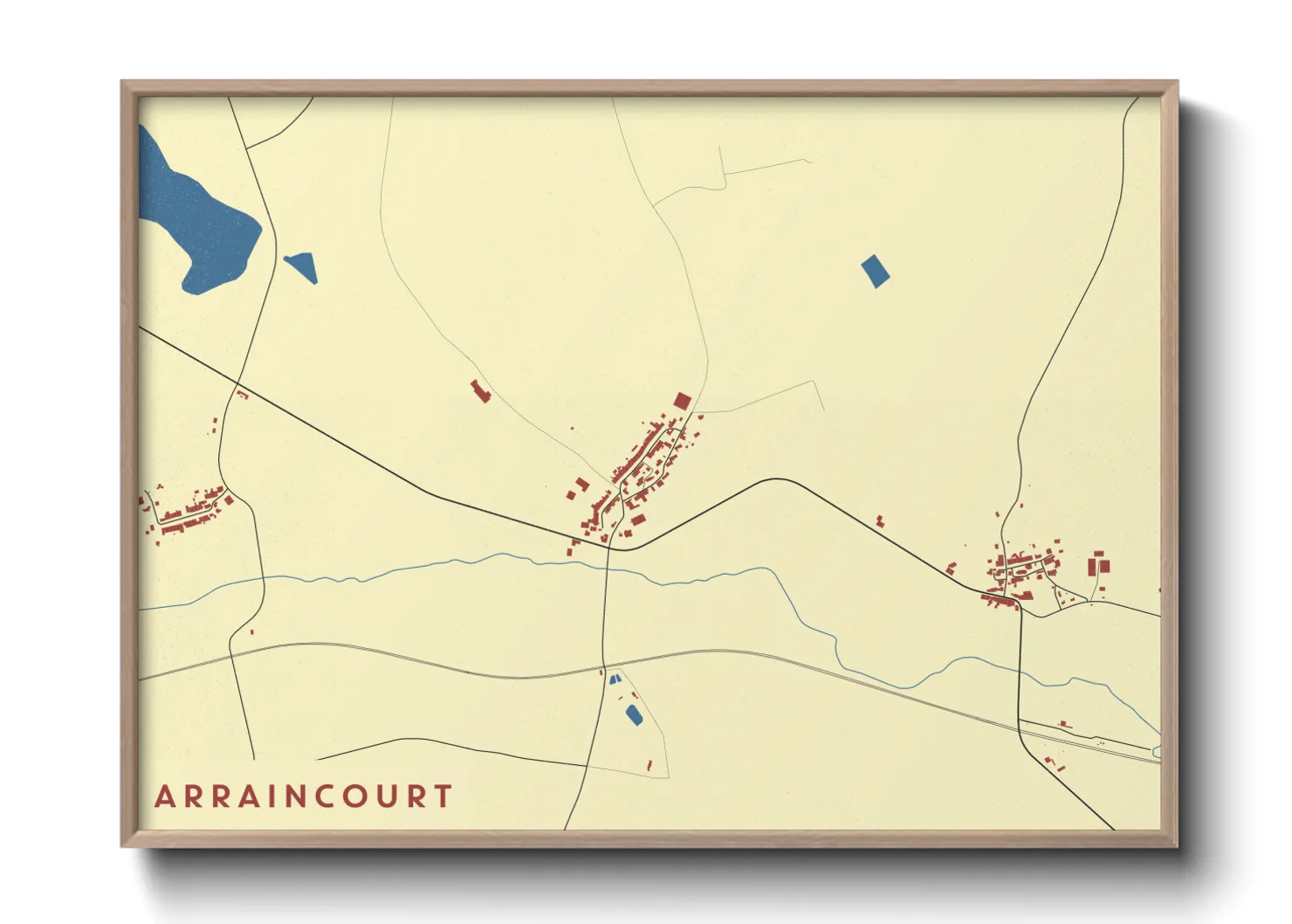 Une affiche de carte sur Arraincourt