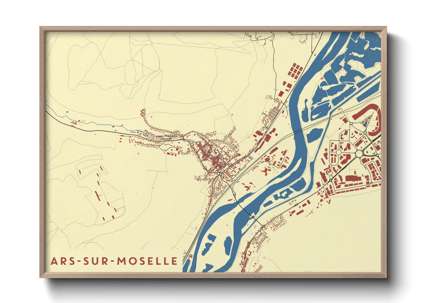 Une affiche de carte sur Ars-sur-Moselle