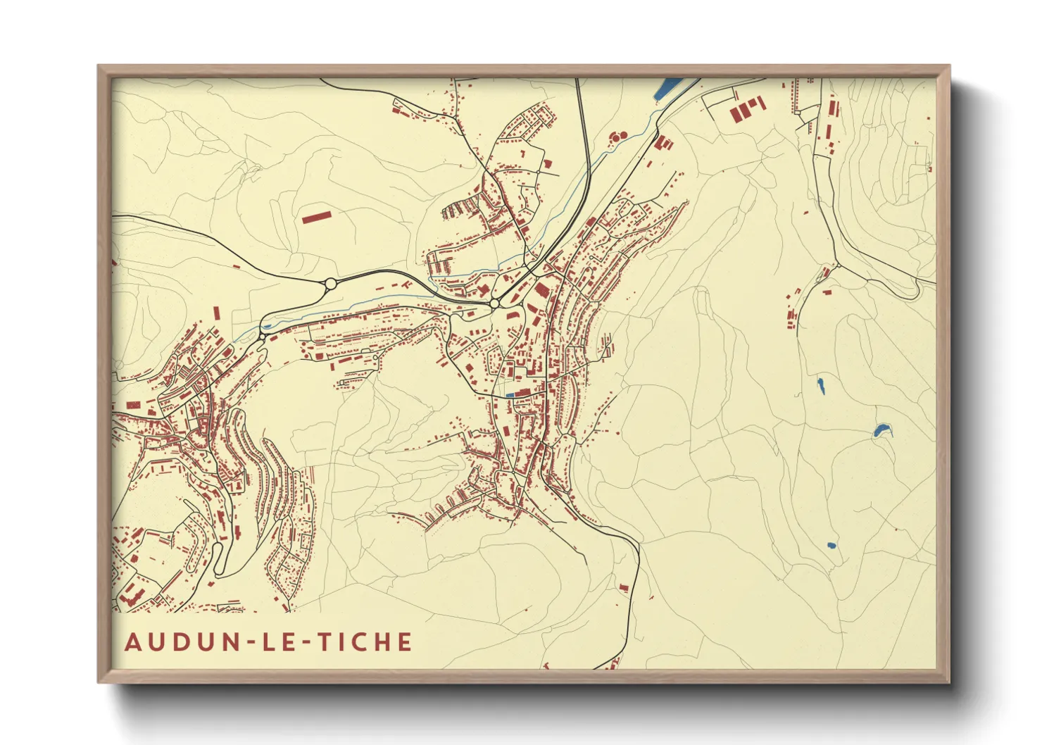 Une affiche de carte sur Audun-le-Tiche