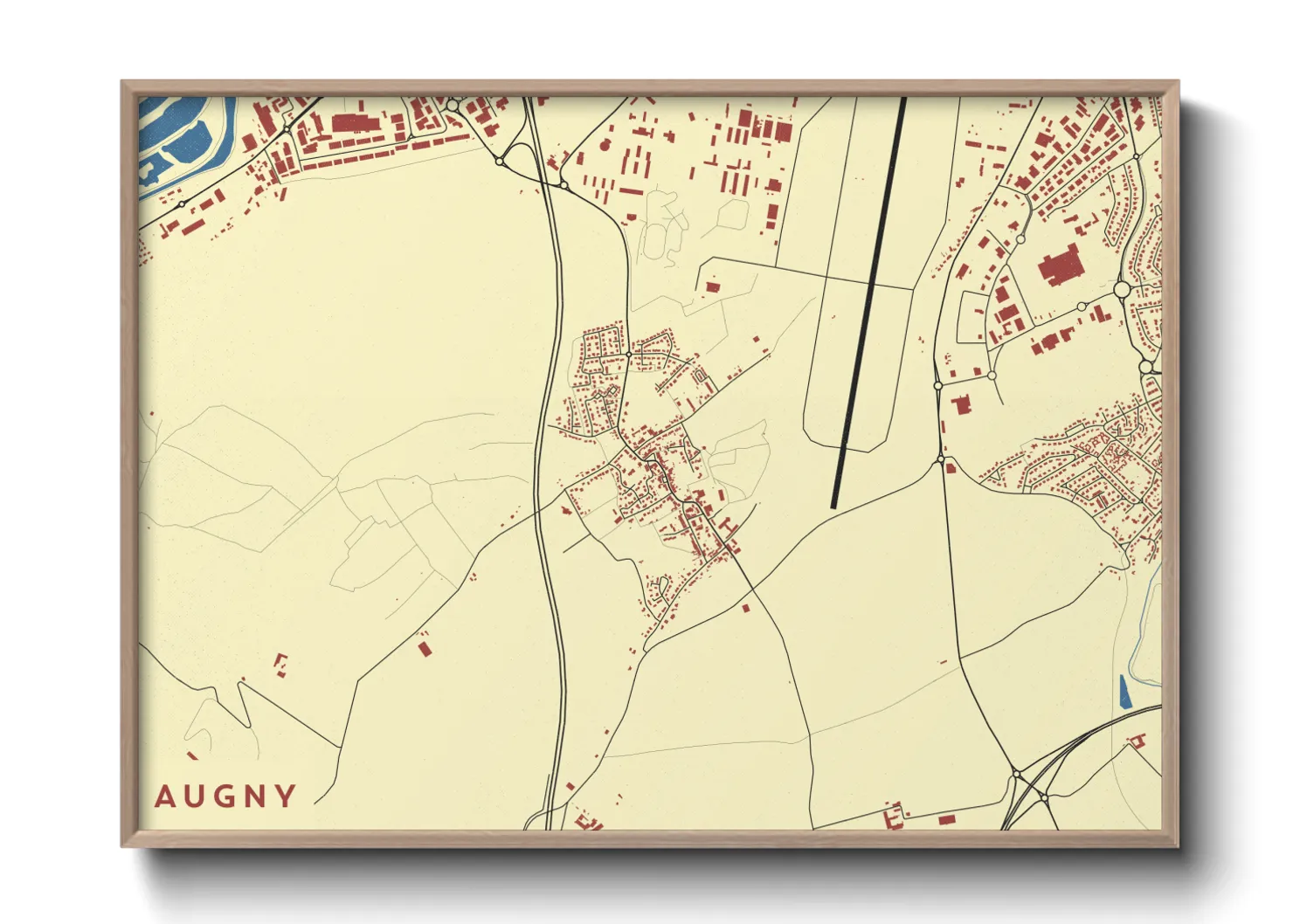 Une affiche de carte sur Augny