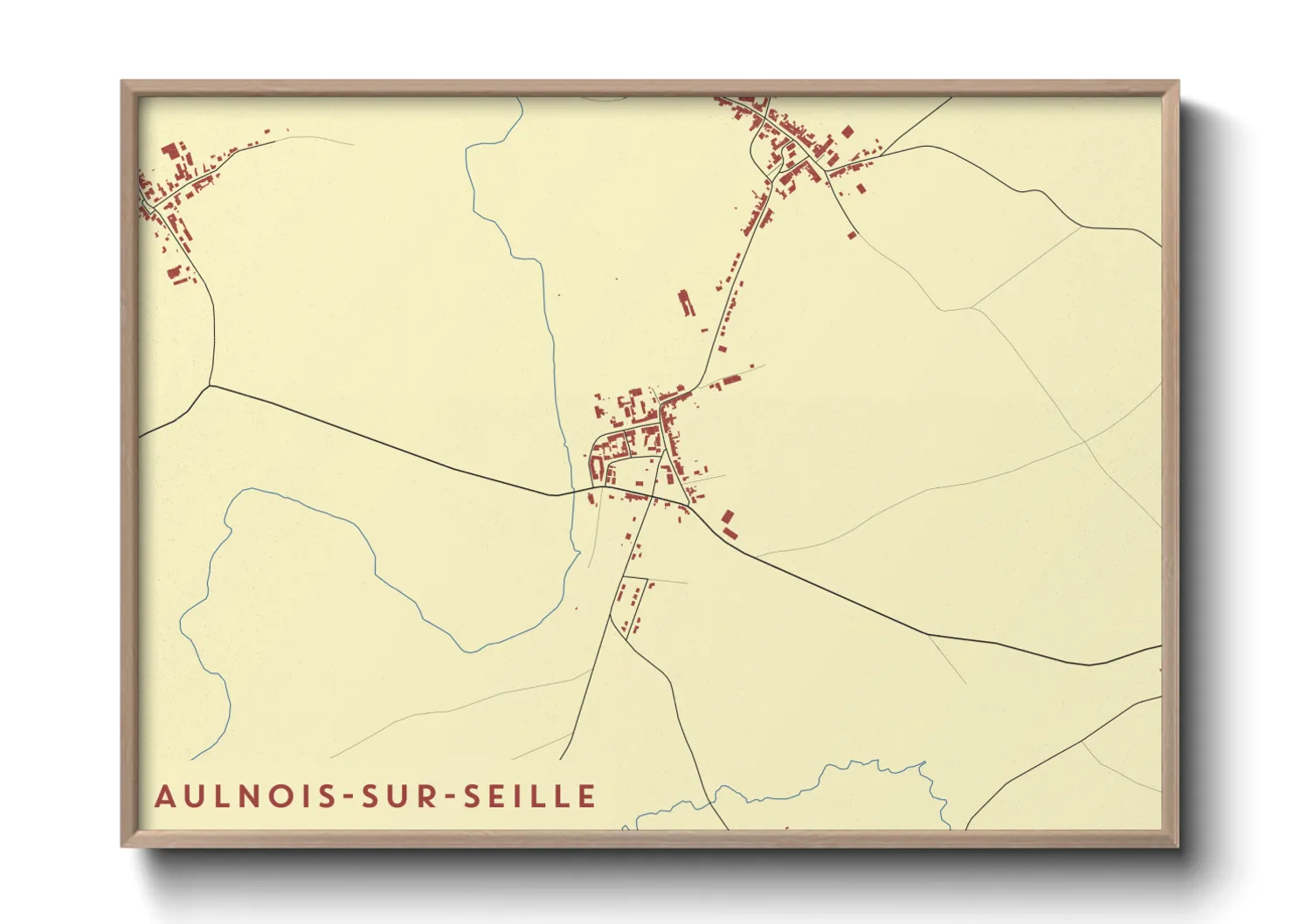 Une affiche de carte sur Aulnois-sur-Seille