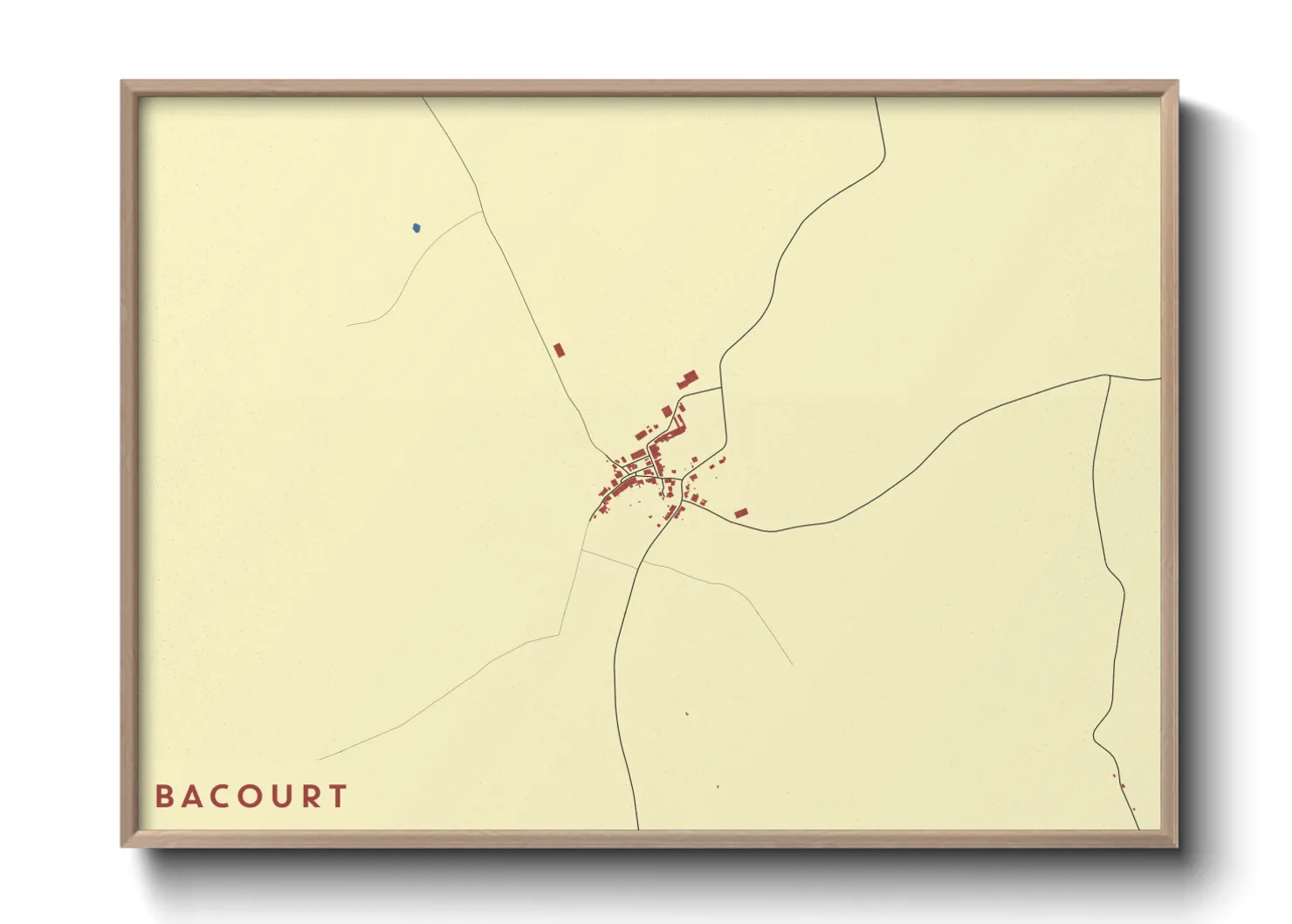 Une affiche de carte sur Bacourt