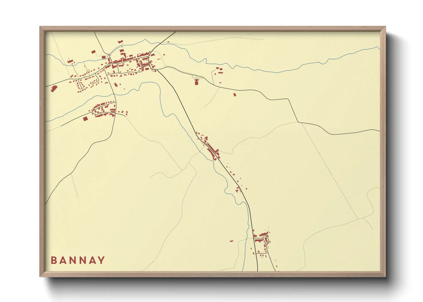 Une affiche de carte sur Bannay