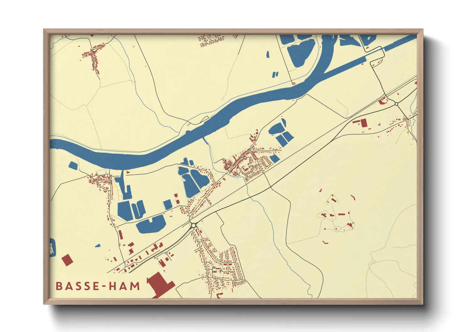 Une affiche de carte sur Basse-Ham