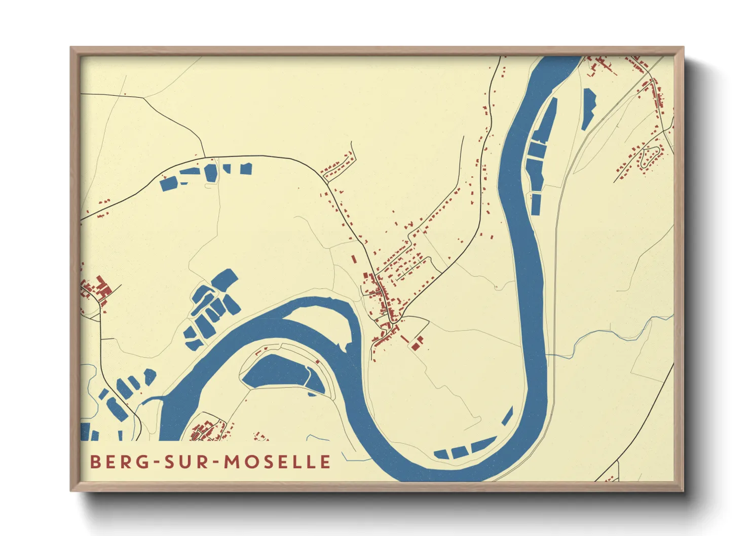 Une affiche de carte sur Berg-sur-Moselle