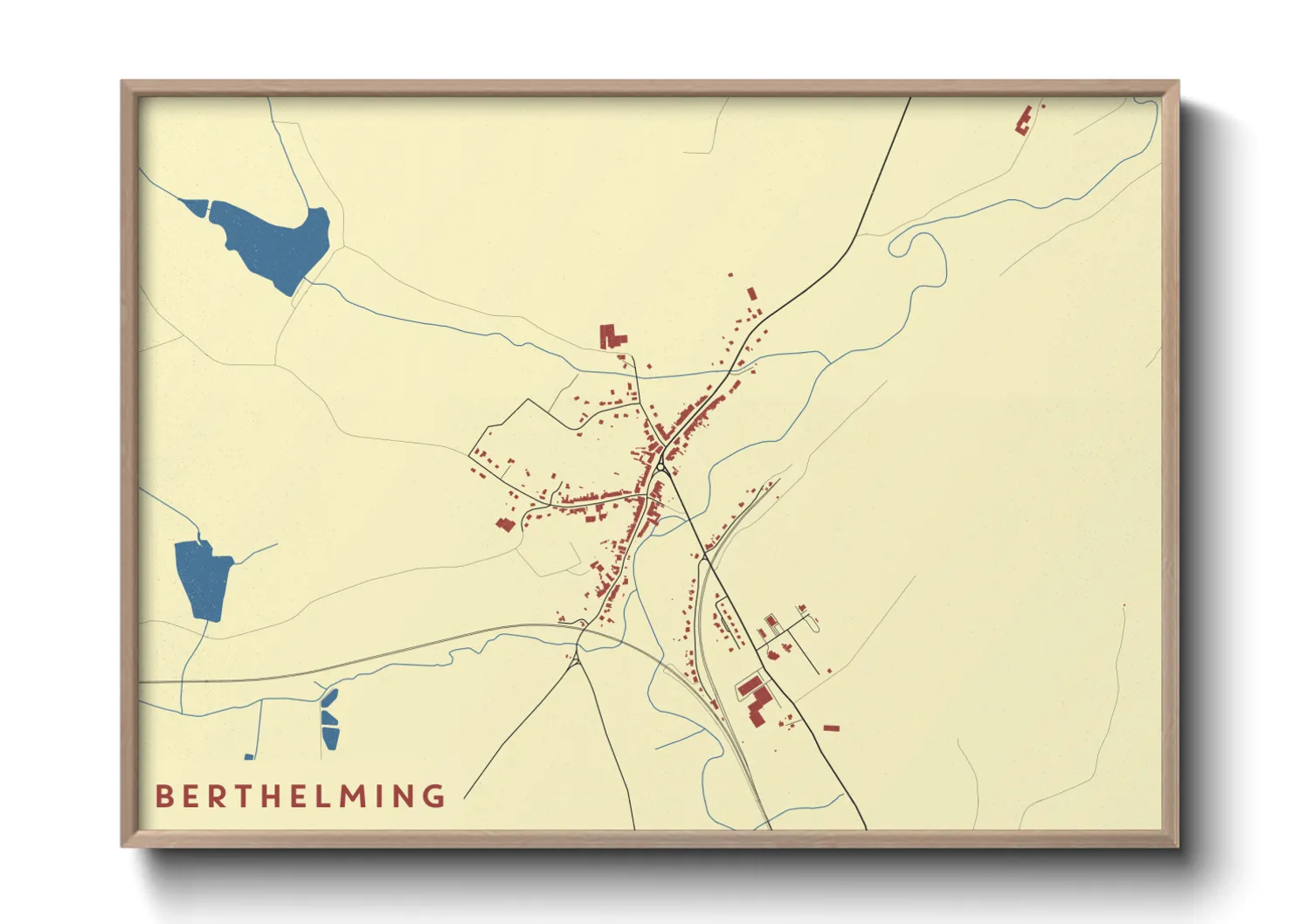 Une affiche de carte sur Berthelming